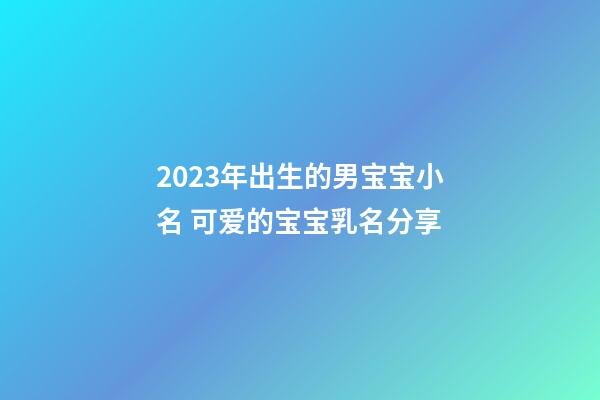 2023年出生的男宝宝小名 可爱的宝宝乳名分享